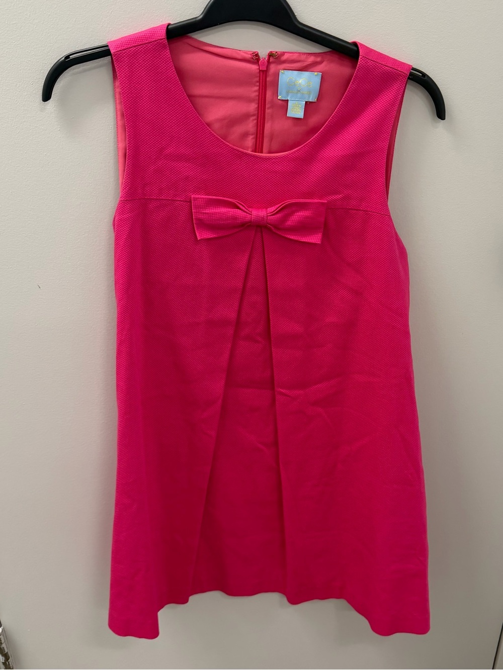 Cynthia Steffe Bright Hot Pink Bow-Front Sleeveless Dress